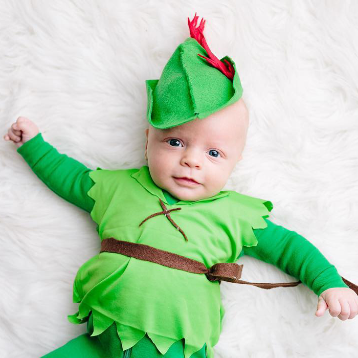 The Cutest DIY Peter Pan Baby Costume